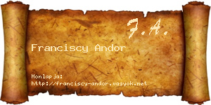 Franciscy Andor névjegykártya
